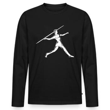 lanceur de javelot - T-shirt manches longues Premium bio Homme - noir - Devant - Nico (187cm)