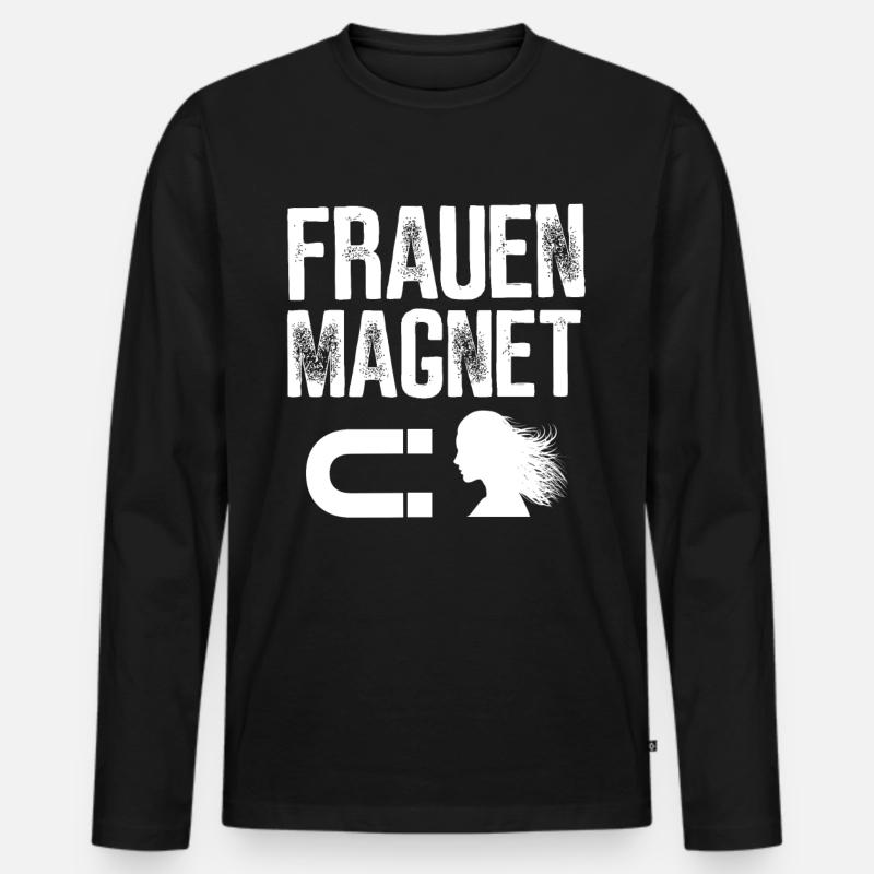 FRAUEN MAGNET GESCHENKIDEE LUSTIG MACHO - Männer Premium Bio Langarmshirt - Schwarz