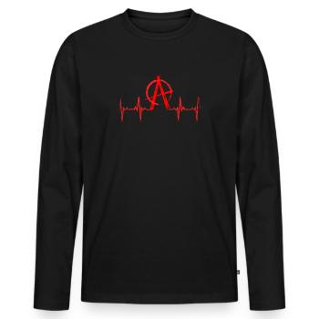 Punk Anarchist - Anarchy Heart Line - Punk Retro - T-shirt manches longues Premium bio Homme - noir - Devant - Nico (187cm)
