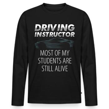 Driving instructor gift student driving lesson - Men's Premium Organic Long Sleeve Shirt - black - Front - Nico (187cm)
