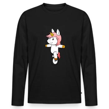 Monocycle licorne monocycle - T-shirt manches longues Premium bio Homme - noir - Devant - Nico (187cm)