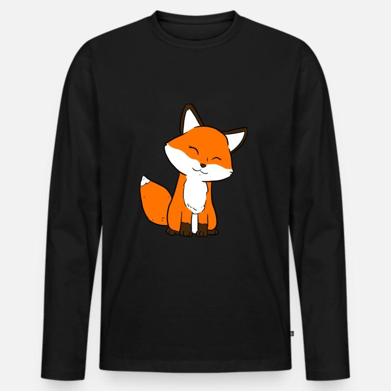 Fuchs - Männer Premium Bio Langarmshirt - Schwarz