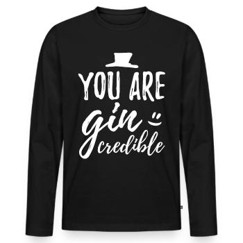 gin - T-shirt manches longues Premium bio Homme - noir - Devant - Nico (187cm)