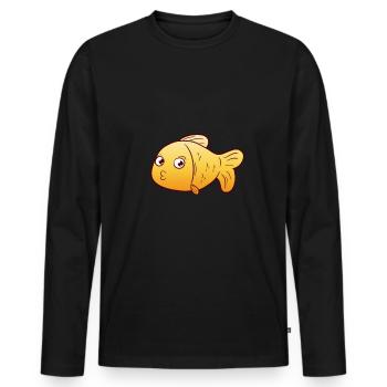 goldfish - Men's Premium Organic Long Sleeve Shirt - black - Front - Nico (187cm)