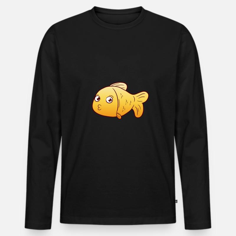 Goldfisch - Männer Premium Bio Langarmshirt - Schwarz
