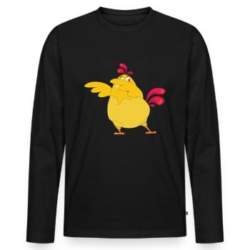 Easter Dabbing Hen Chicken Chick Rooster Gift Kids - Men's Premium Organic Long Sleeve Shirt - black - Front - Nico (187cm)