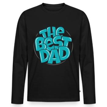 Best Dad Dad Daddy Dad Dad Gift - Men's Premium Organic Long Sleeve Shirt - black - Front - Nico (187cm)