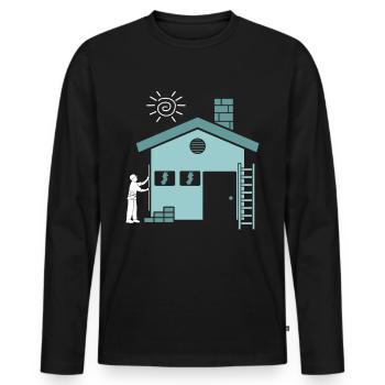 Constructeur de maisons constructeur de maisons - T-shirt manches longues Premium bio Homme - noir - Devant - Nico (187cm)