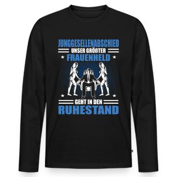 Junggesellenabschied Männer Lustiges JGA Outfit - Männer Premium Bio Langarmshirt - Schwarz - Vorne - Nico (187cm)