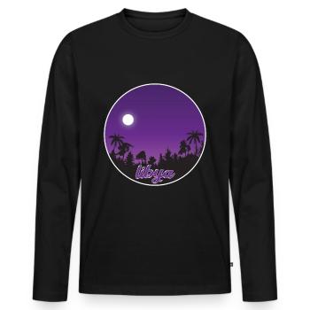 Libye Paradis violet - T-shirt manches longues Premium bio Homme - noir - Devant - Nico (187cm)