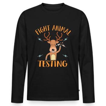 Fight Animal Testing Animal Rights Fighter - Men's Premium Organic Long Sleeve Shirt - black - Front - Nico (187cm)