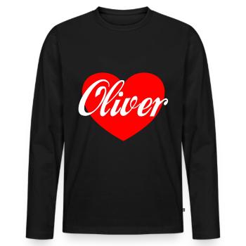 Oliver Idée cadeau Drôle Michael - T-shirt manches longues Premium bio Homme - noir - Devant - Nico (187cm)