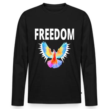 freedom Yog Freedom George Gift Idea - Men's Premium Organic Long Sleeve Shirt - black - Front - Nico (187cm)