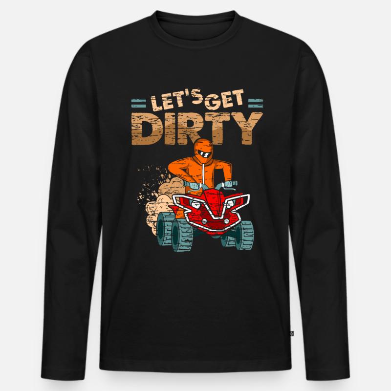 Quad Spruch Lustig Quadfahrer Offroad - Männer Premium Bio Langarmshirt - Schwarz