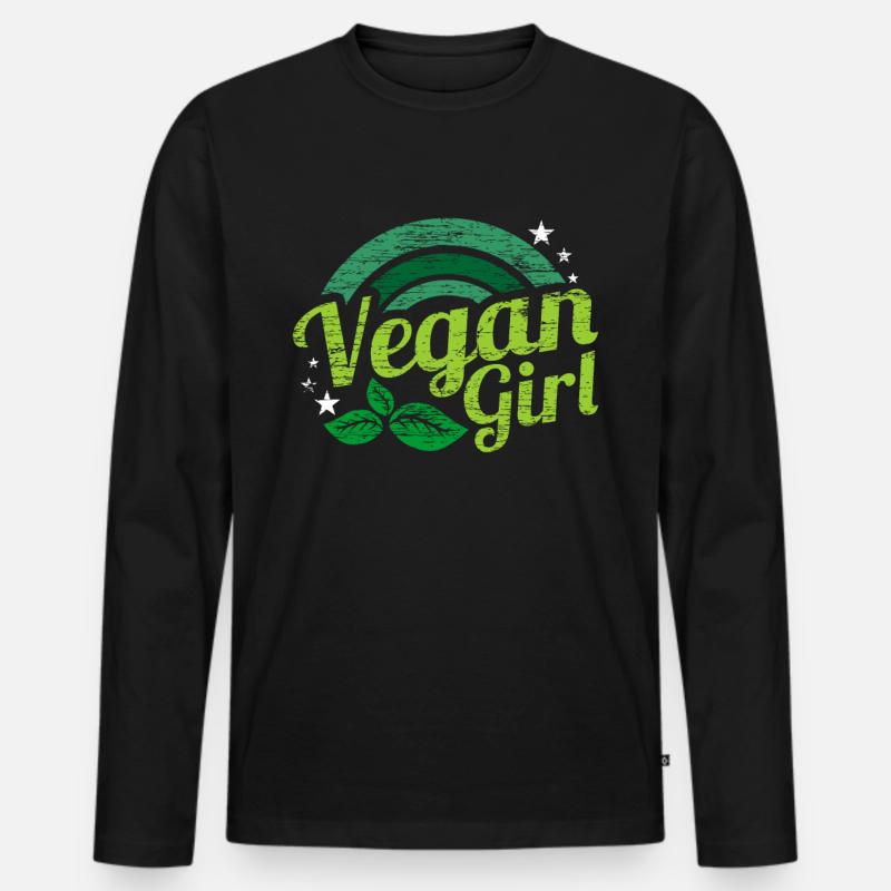 Veganerin Geschenk - Männer Premium Bio Langarmshirt - Schwarz