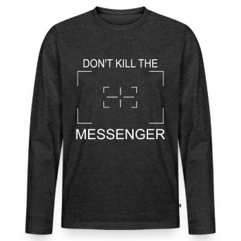 Don't kill the Messenger Free Whistleblower Press - Men's Premium Organic Long Sleeve Shirt - heather anthracite - Front - Nico (187cm)