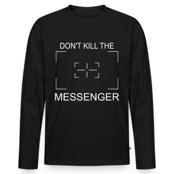 Don't kill the Messenger Free Whistleblower Press - Men's Premium Organic Long Sleeve Shirt - black - Front - Nico (187cm)