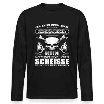 Mechaniker Mechaniker KFZ Mechaniker Beruf - Männer Premium Bio Langarmshirt - Schwarz - Vorne - Nico (187cm)