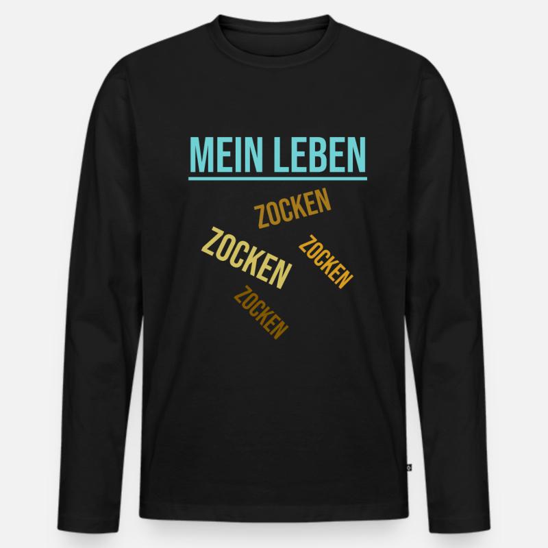 GAMING - Männer Premium Bio Langarmshirt - Schwarz