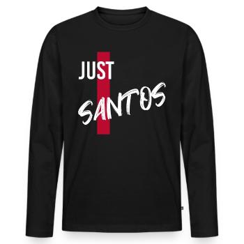Santos santo - Men's Premium Organic Long Sleeve Shirt - black - Front - Nico (187cm)