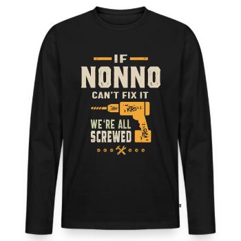 Mens si Nonno ne peut pas le réparer - T-shirt manches longues Premium bio Homme - noir - Devant - Nico (187cm)