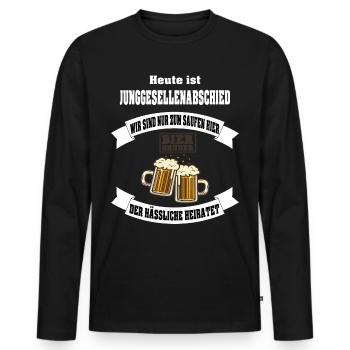 Wir sind zum saufen hier der hässliche heiratet - Männer Premium Bio Langarmshirt - Schwarz - Vorne - Nico (187cm)