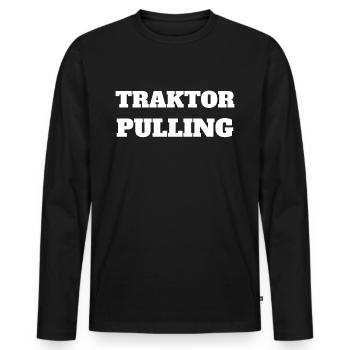 Tractor pulling - Men's Premium Organic Long Sleeve Shirt - black - Front - Nico (187cm)