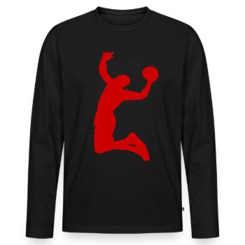 Basketball basketball player basketball sport hobby - Men's Premium Organic Long Sleeve Shirt - black - Front - Nico (187cm)