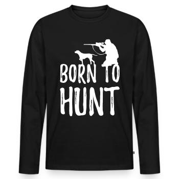 Hunter hunting hunting - Men's Premium Organic Long Sleeve Shirt - black - Front - Nico (187cm)