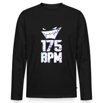 175150 BPM Hardstyle Raver Trance House Techno - T-shirt manches longues Premium bio Homme - noir - Devant - Nico (187cm)