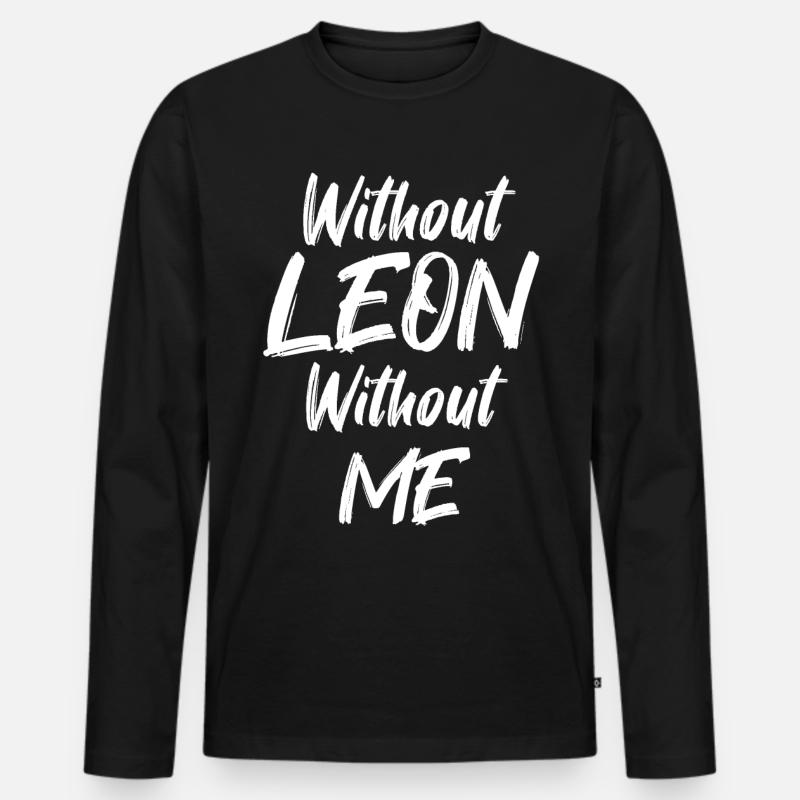 Leon - Männer Premium Bio Langarmshirt - Schwarz