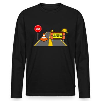 construction site - Men's Premium Organic Long Sleeve Shirt - black - Front - Nico (187cm)
