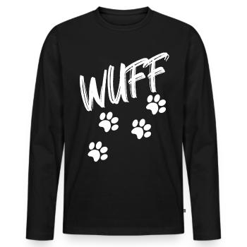 Hunde Wuff - Männer Premium Bio Langarmshirt - Schwarz - Vorne - Nico (187cm)