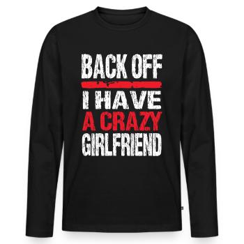 Girlfriend Crazy Girlfriend Couples Women - Men's Premium Organic Long Sleeve Shirt - black - Front - Nico (187cm)