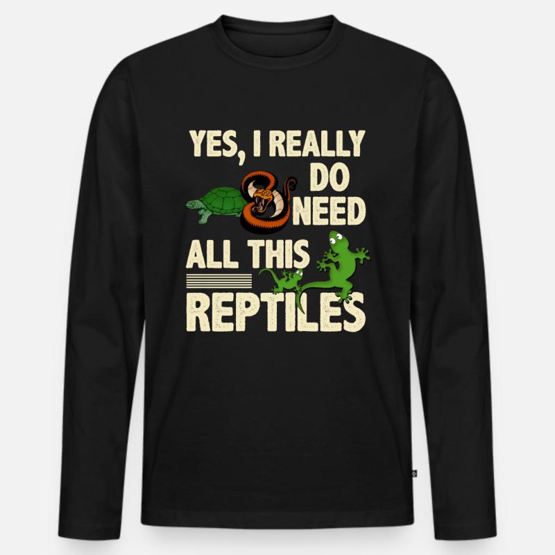 Gecko Eidechse - Männer Premium Bio Langarmshirt - Schwarz