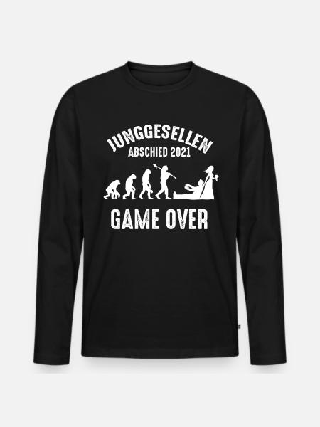 Game Over Bräutigam JGA Junggesellenabschied - Männer Premium Bio Langarmshirt - Schwarz