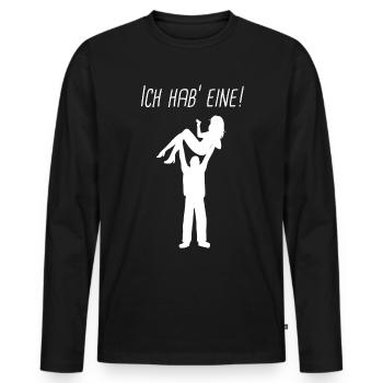 Ich hab' eine Bräutigam JGA Polterabend Hochzeit - Männer Premium Bio Langarmshirt - Schwarz - Vorne - Nico (187cm)