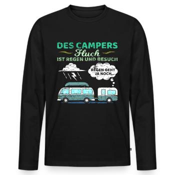 Camper Spruch Wohnwagen Wohnmobil Womo Camping - Männer Premium Bio Langarmshirt - Schwarz - Vorne - Nico (187cm)