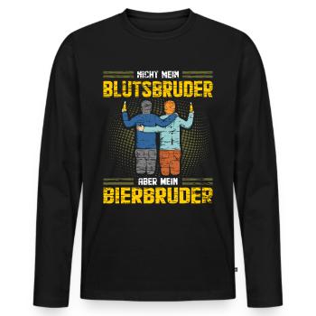 Blutsbruder Bierbruder Lustiges Bier Partnerlook - Männer Premium Bio Langarmshirt - Schwarz - Vorne - Nico (187cm)
