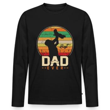 Best dad - Men's Premium Organic Long Sleeve Shirt - black - Front - Nico (187cm)