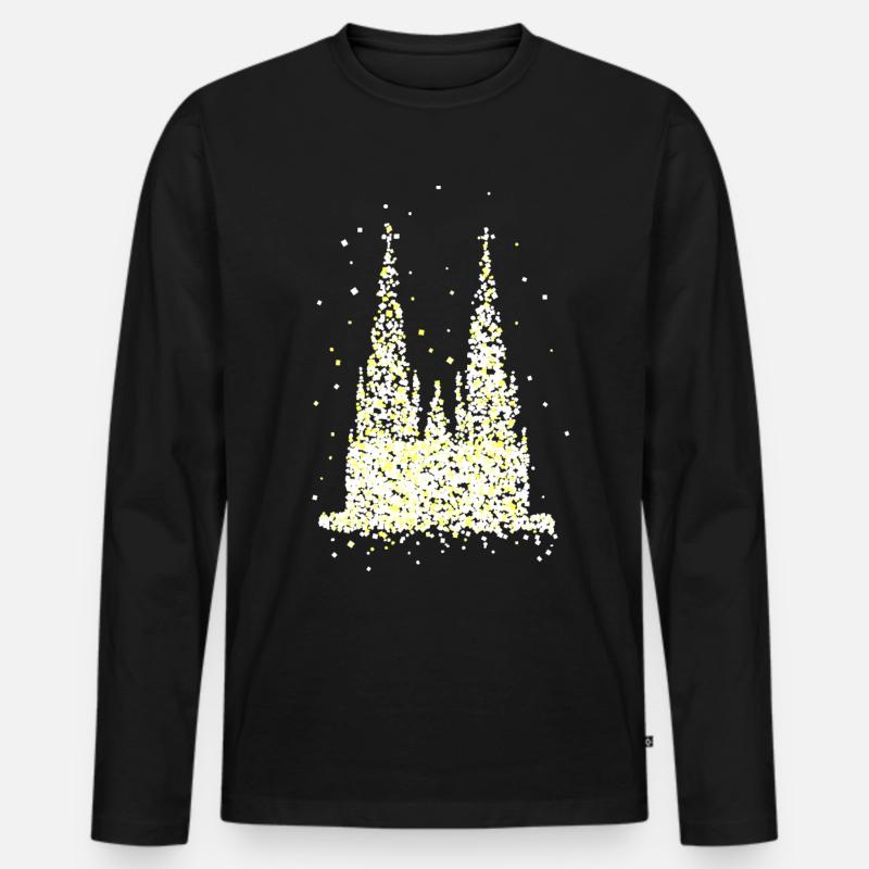 Kölner Dom - Männer Premium Bio Langarmshirt - Schwarz