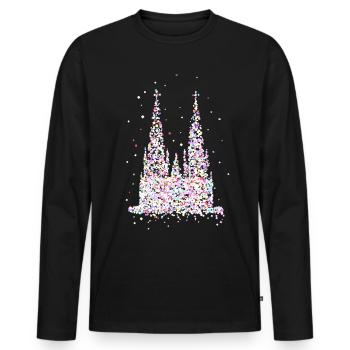 Cathédrale de Cologne - T-shirt manches longues Premium bio Homme - noir - Devant - Nico (187cm)