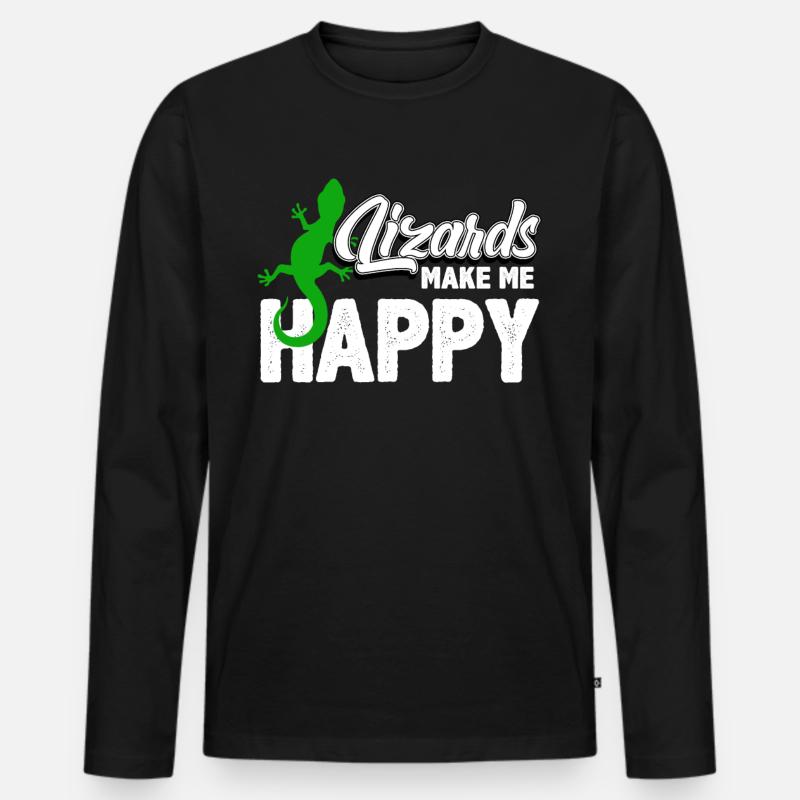 Gecko Eidechse - Männer Premium Bio Langarmshirt - Schwarz