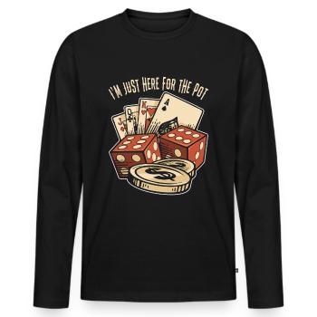 Poker cards poker bluff poker face funny gift - Men's Premium Organic Long Sleeve Shirt - black - Front - Nico (187cm)