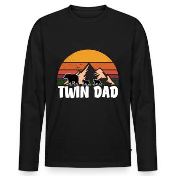 Cadeaux jumeaux papa jumeaux jumeaux papa - T-shirt manches longues Premium bio Homme - noir - Devant - Nico (187cm)
