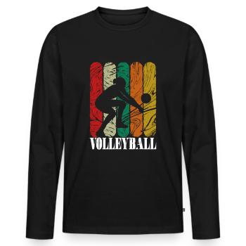 Volleyball volleyball player beach volleyball gift - Men's Premium Organic Long Sleeve Shirt - black - Front - Nico (187cm)