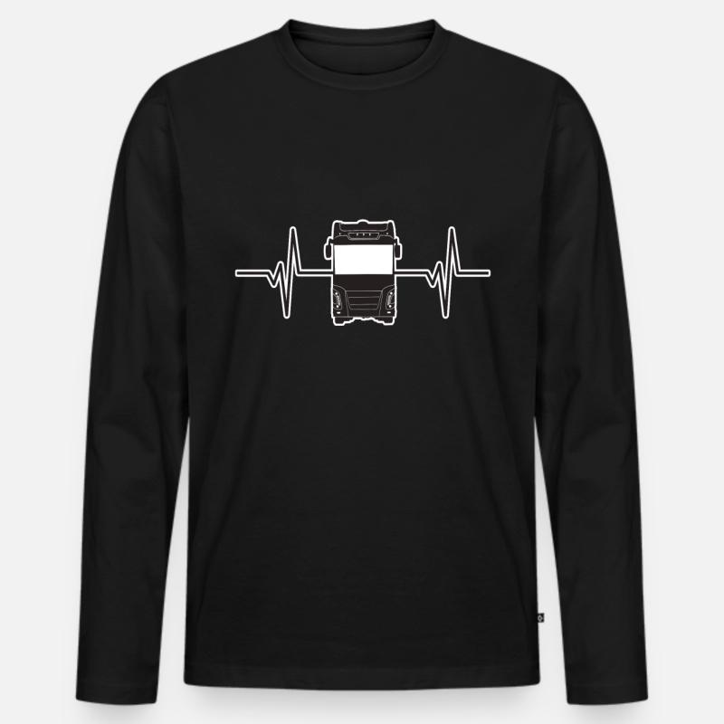 Lkwfahrer - Männer Premium Bio Langarmshirt - Schwarz