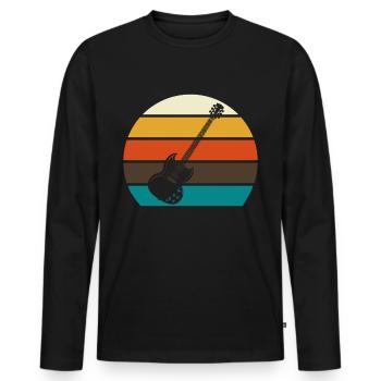 Acoustic guitar - Men's Premium Organic Long Sleeve Shirt - black - Front - Nico (187cm)