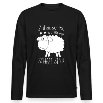 Schaf Schafe Bauer Spruch Landwirt Frauen - Männer Premium Bio Langarmshirt - Schwarz - Vorne - Nico (187cm)