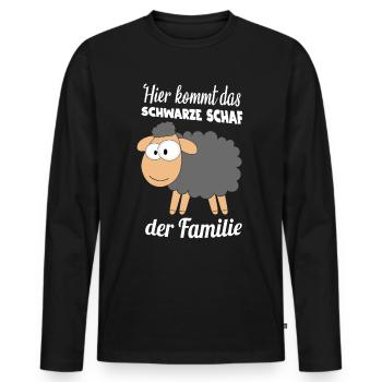 Schwarzes Schaf - Schafe Spruch Landwirt Bauer - Männer Premium Bio Langarmshirt - Schwarz - Vorne - Nico (187cm)